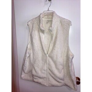 Ivory Cream  With gold Flecks Zip Front Pockets Cozy Active Brand 2X